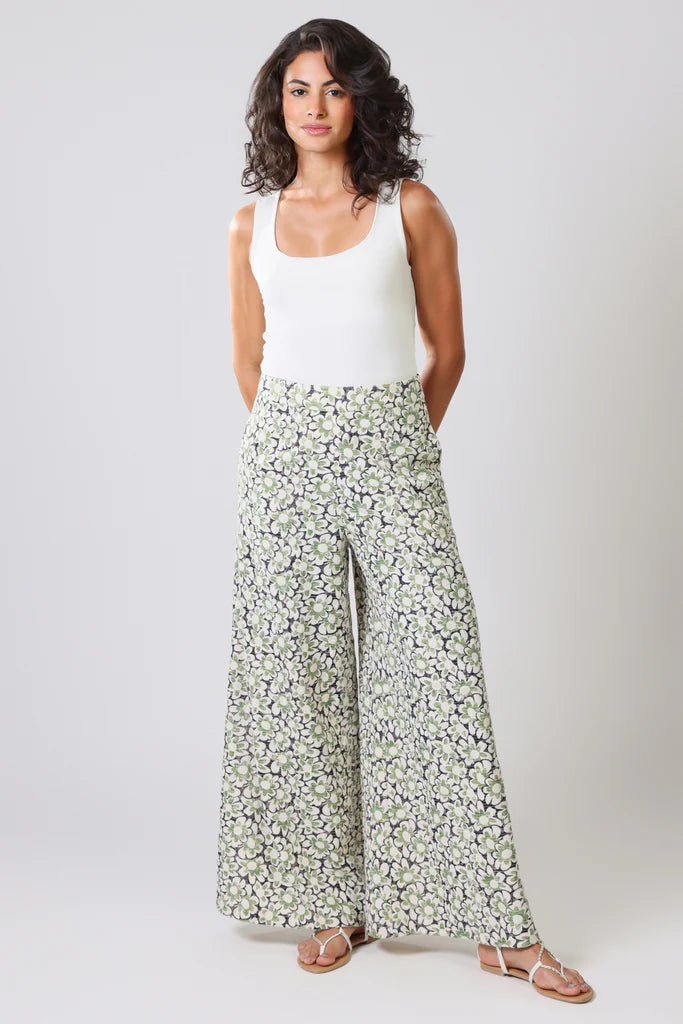 Traffic People Floral Anglaise Rene Trousers Green