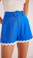 MINKPINK Florence Rikrak Belted Short Cobalt