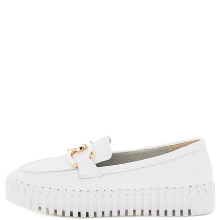 Just Bee Caltin White Smooth Leather