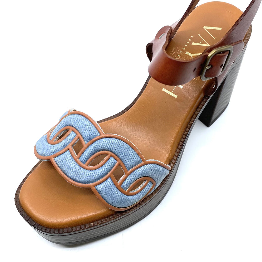 Vayah Jade Platform Heels Blue Jeans Caoba