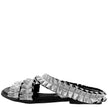 Django & Juliette Gwinna Slide Sandals Silver Metallic Leather