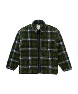 Gramicci Shadow Plaid Sherpa Jacket Olive