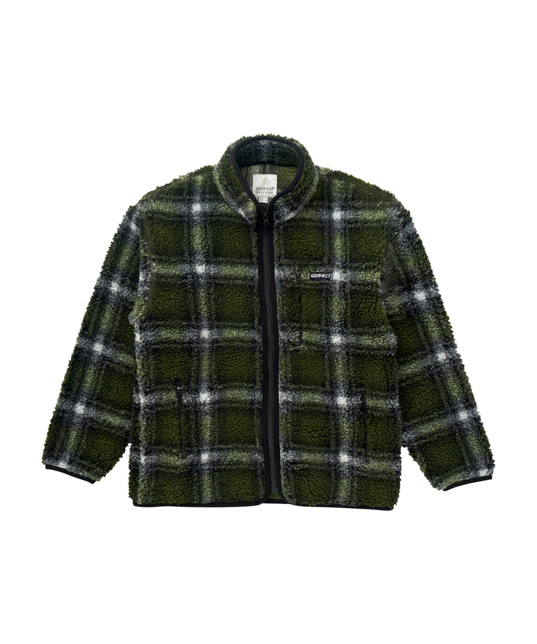 Gramicci Shadow Plaid Sherpa Jacket Olive