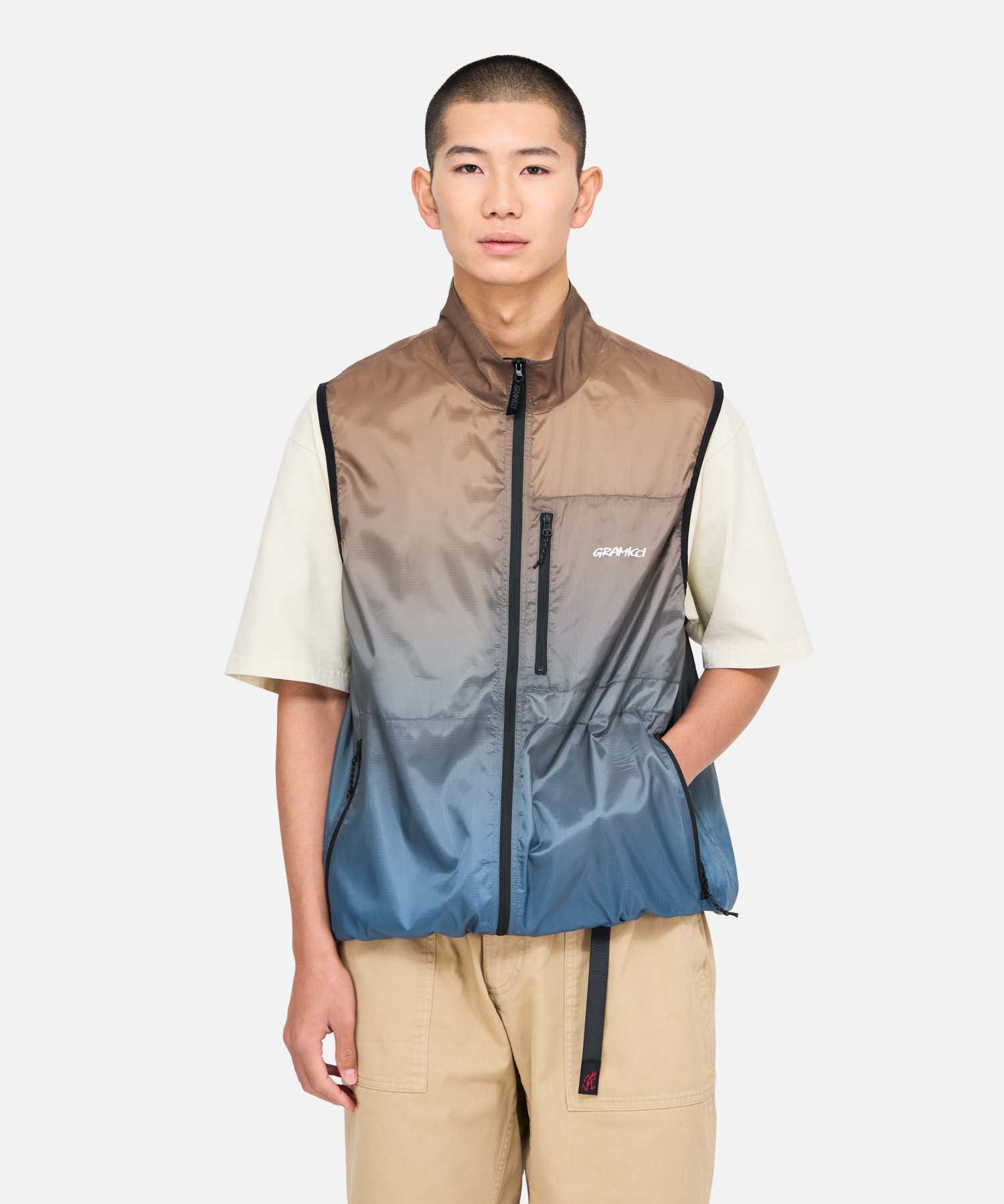 Gramicci Light Ripstop Windvest Brown Gradient