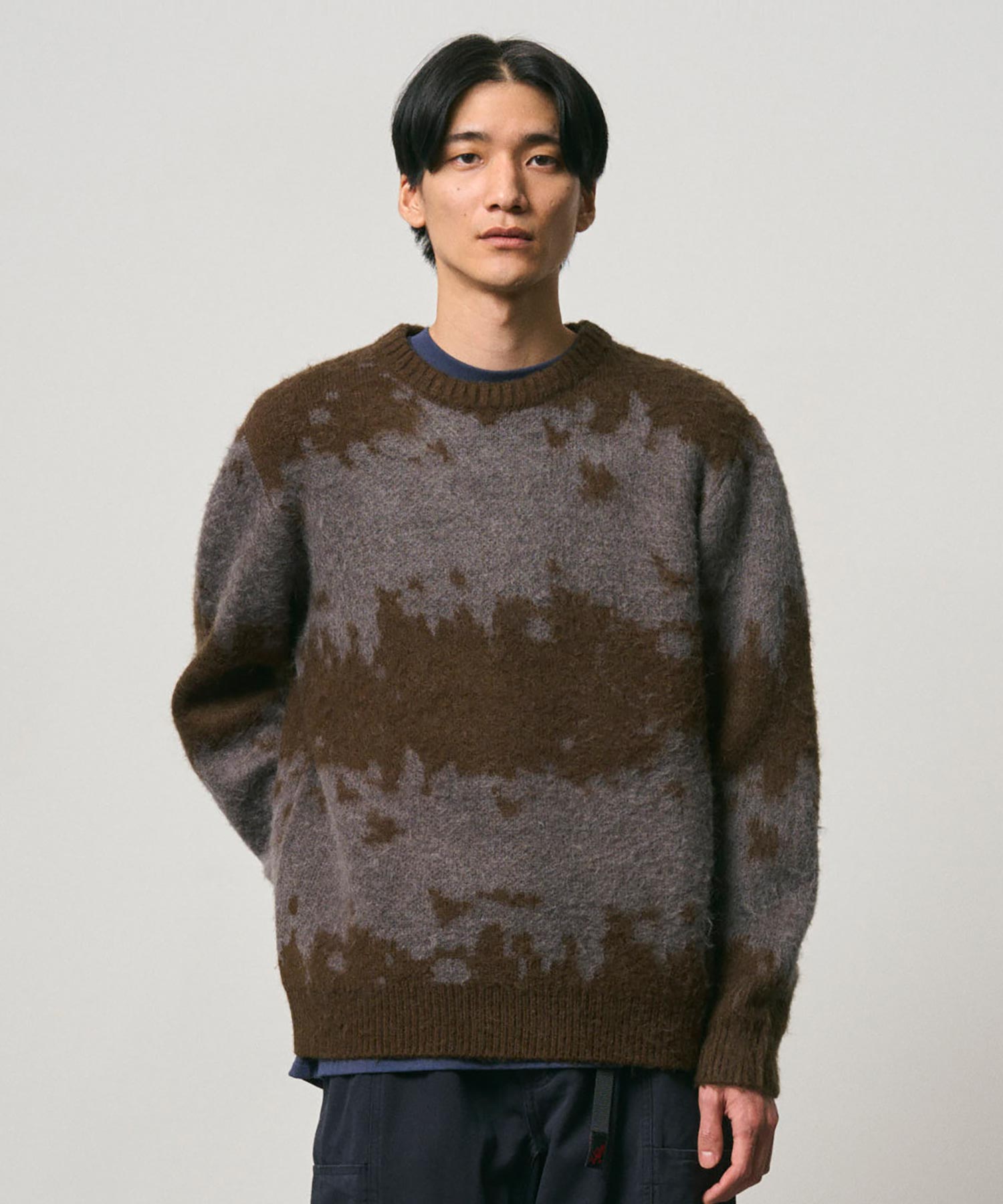 Gramicci Mohair Splatter Sweater Slate Splatter