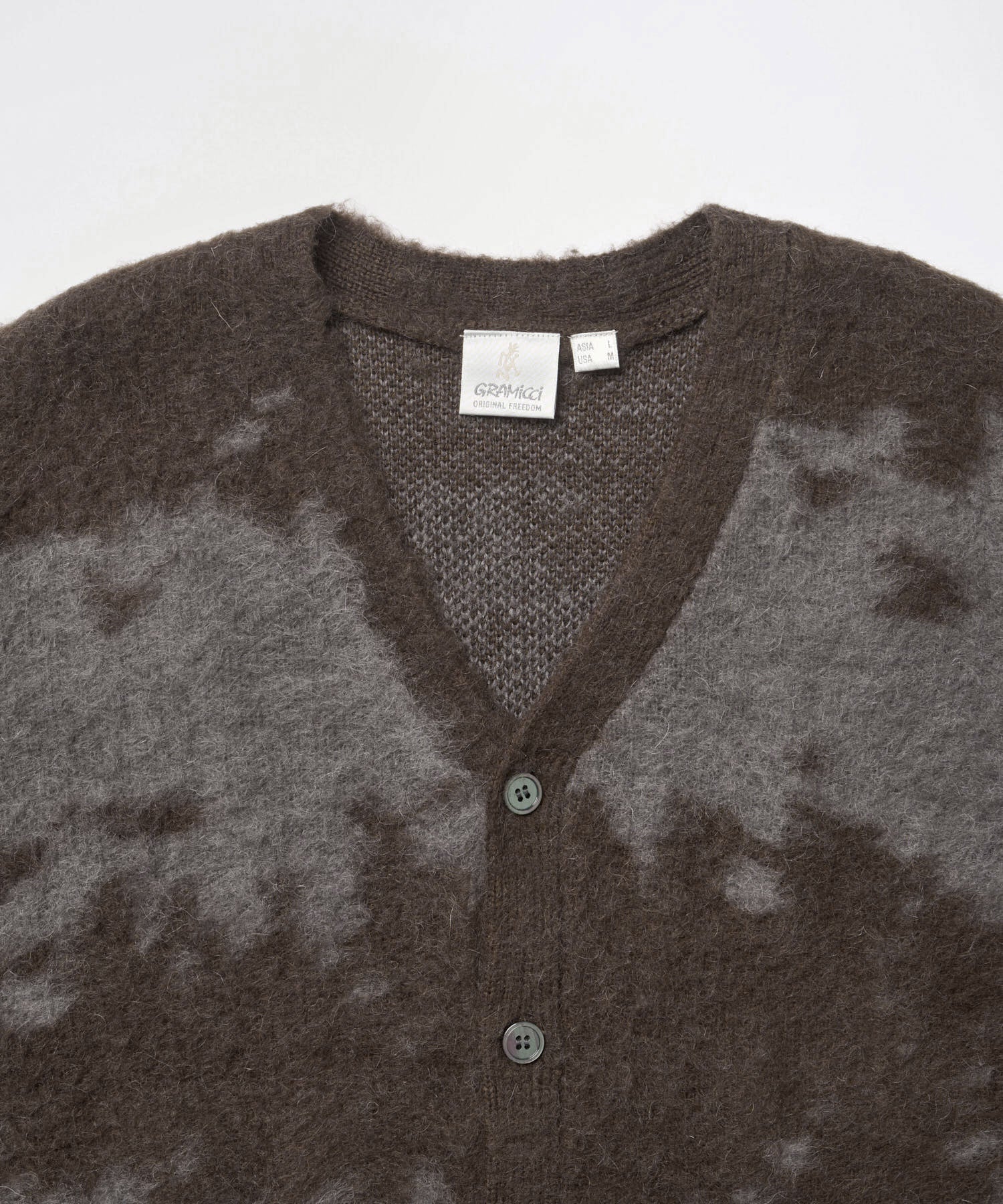 Gramicci Mohair Splatter Cardigan Slate Splatter