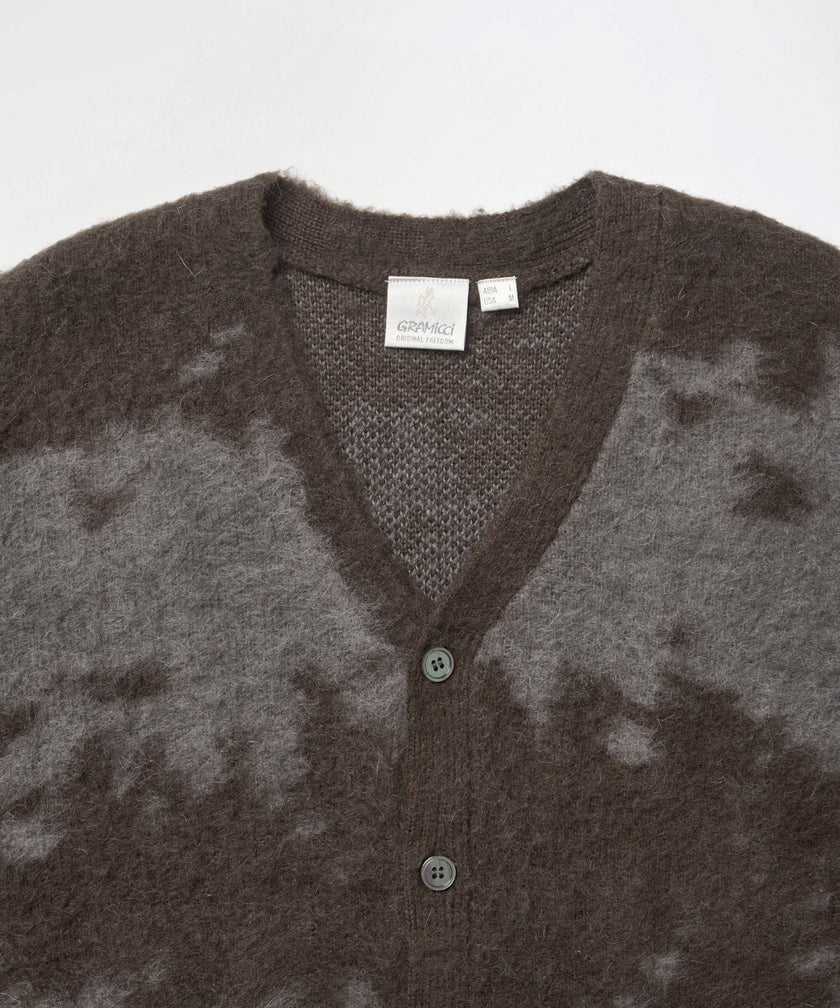 Gramicci Mohair Splatter Cardigan Slate Splatter