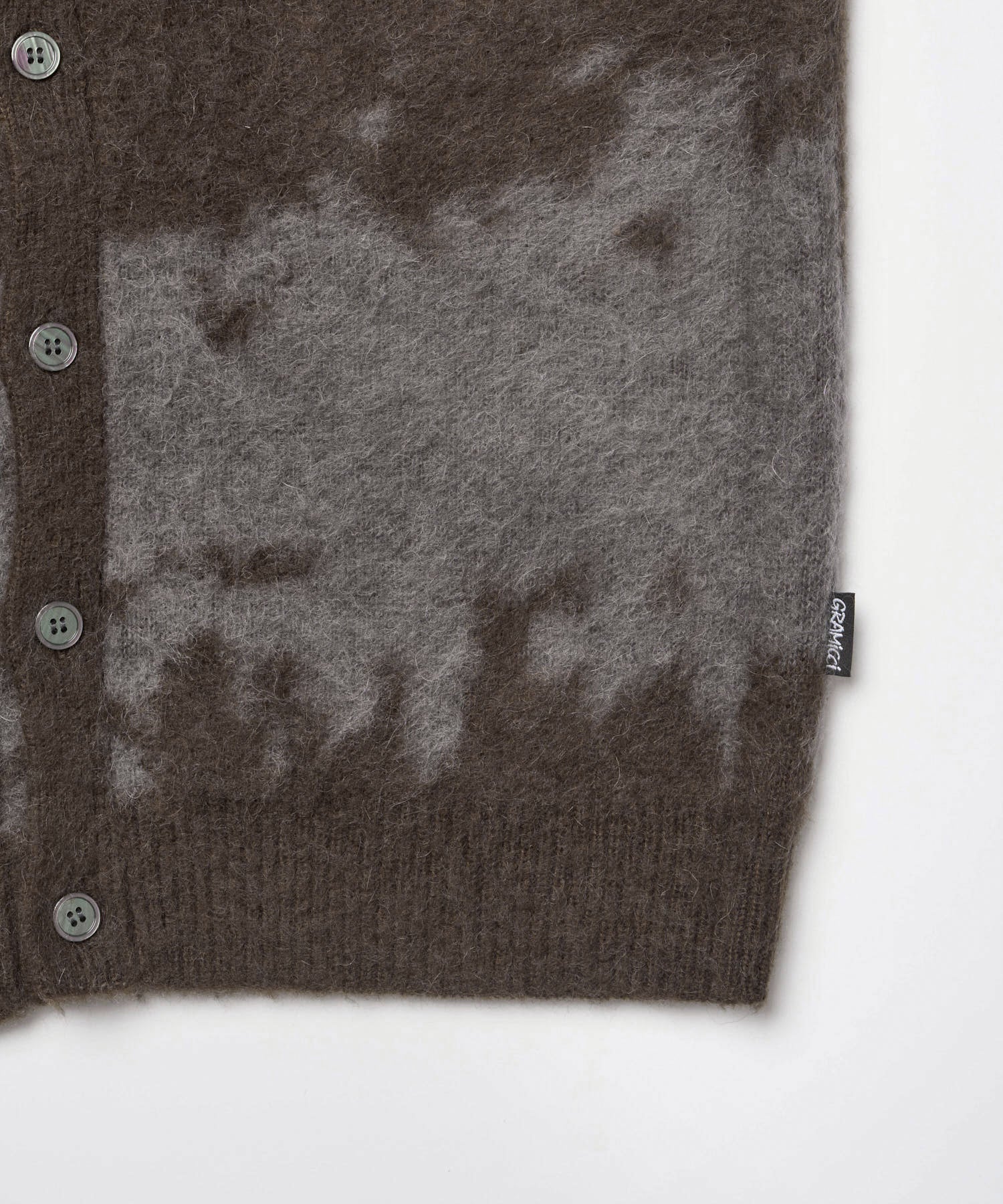 Gramicci Mohair Splatter Cardigan Slate Splatter