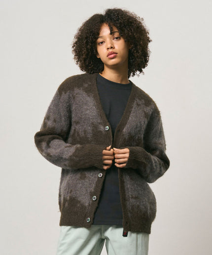 Gramicci Mohair Splatter Cardigan Slate Splatter