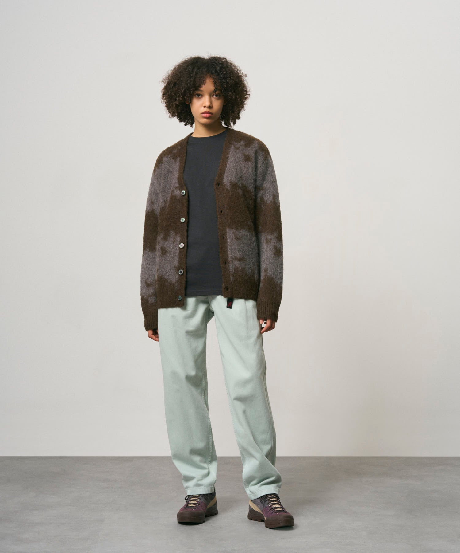 Gramicci Mohair Splatter Cardigan Slate Splatter