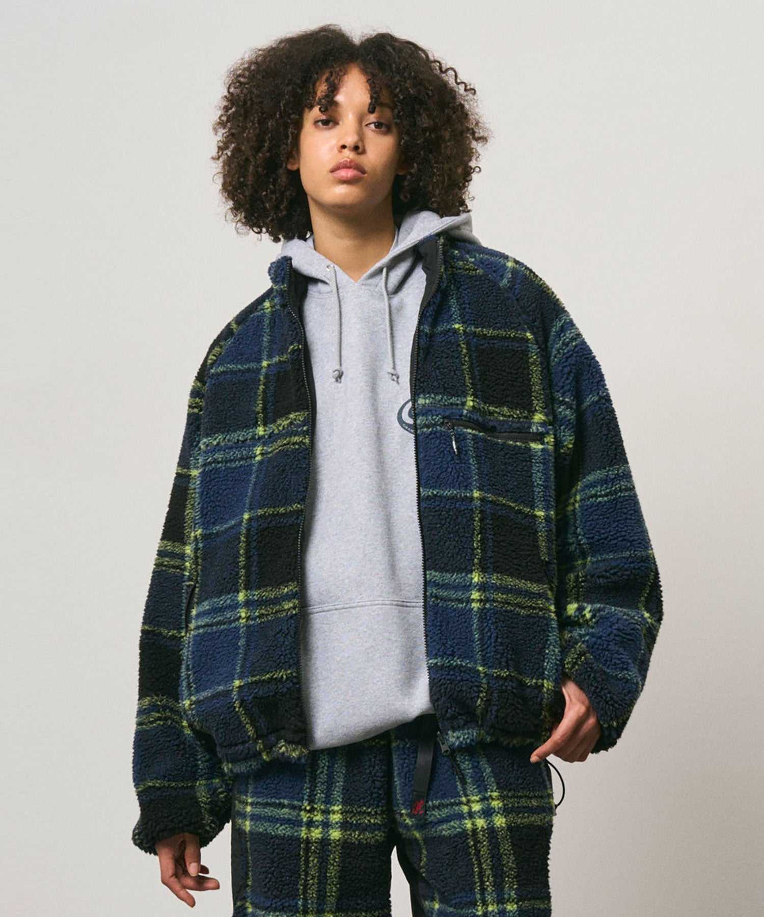 Gramicci Reversible Sherpa Plaid Jacket Plaid/Black