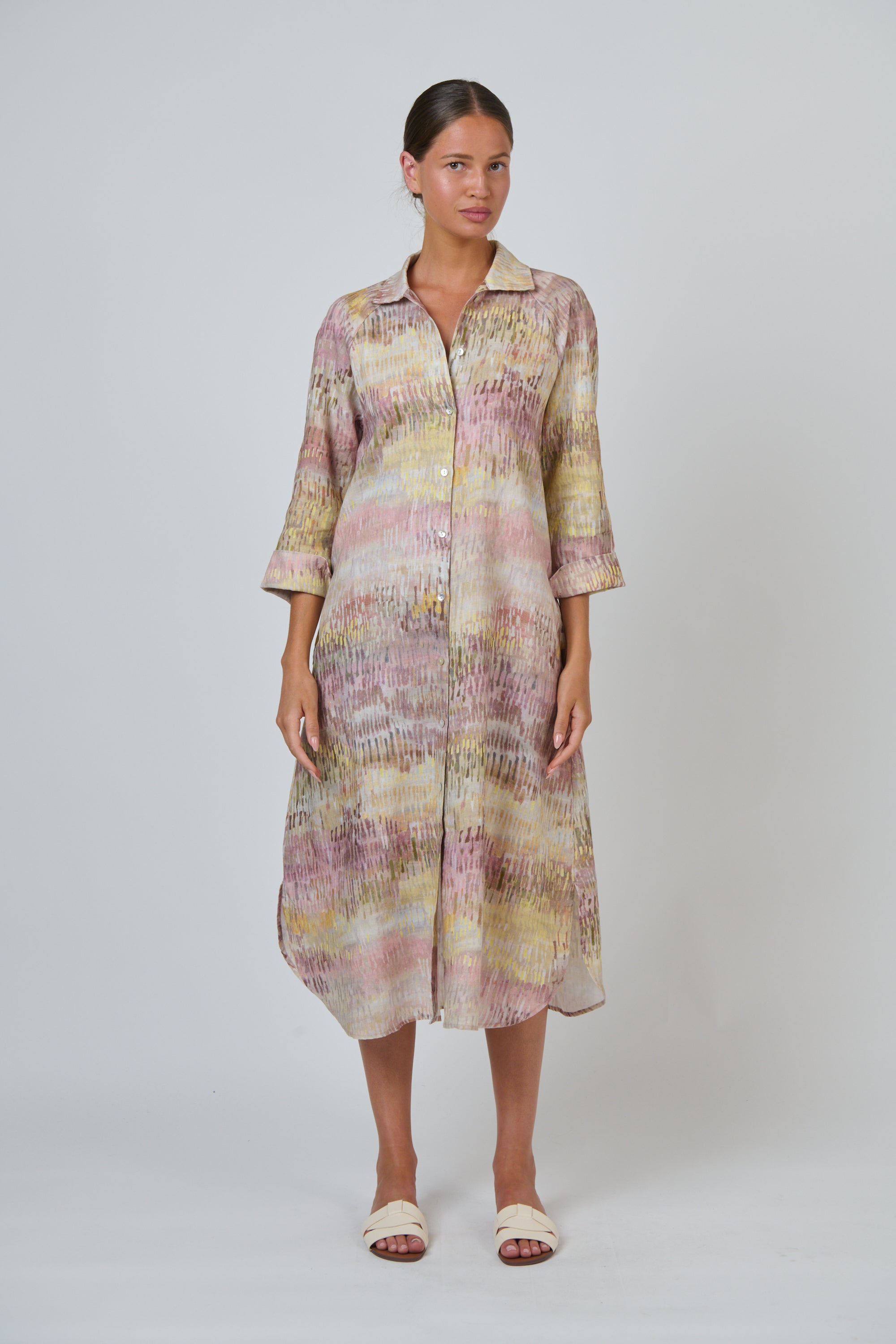 O&J Naturals GA417 Linen Dress Jardin