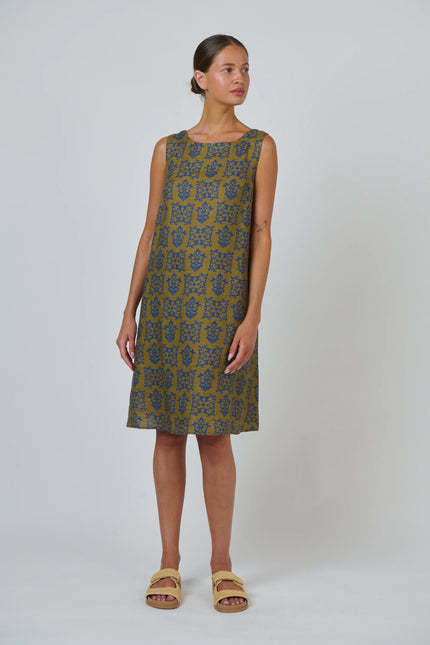 O&J Naturals GA518 Linen Dress Motif