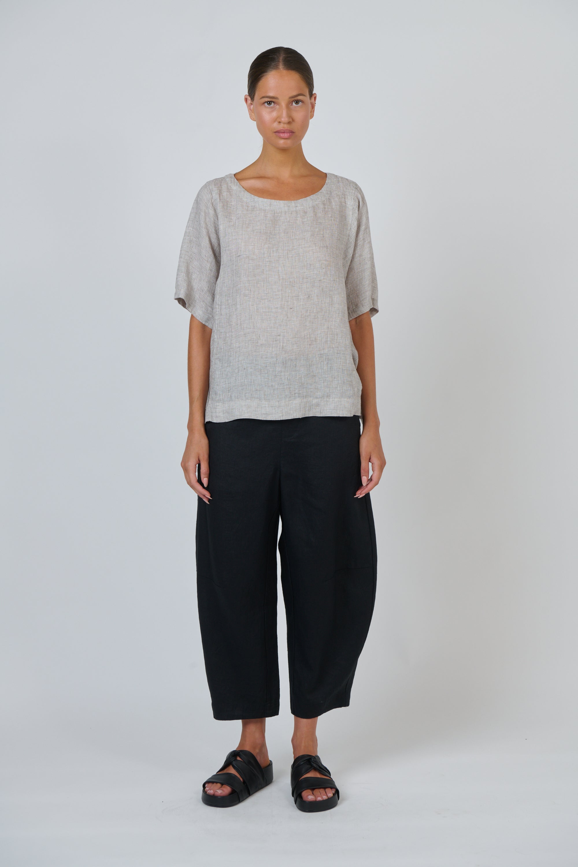 O&J Naturals GA711 Linen Pants Black
