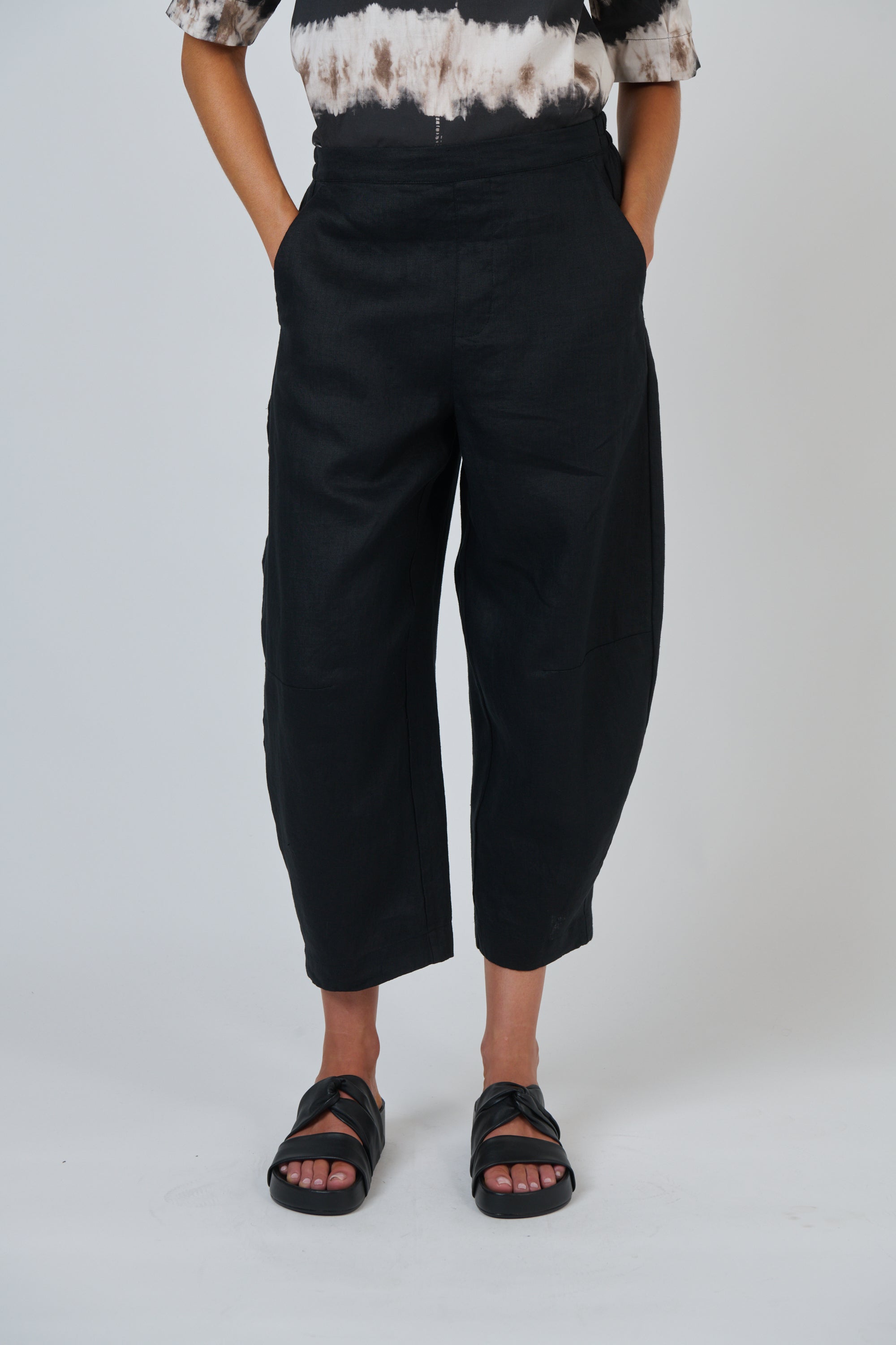 O&J Naturals GA711 Linen Pants Black