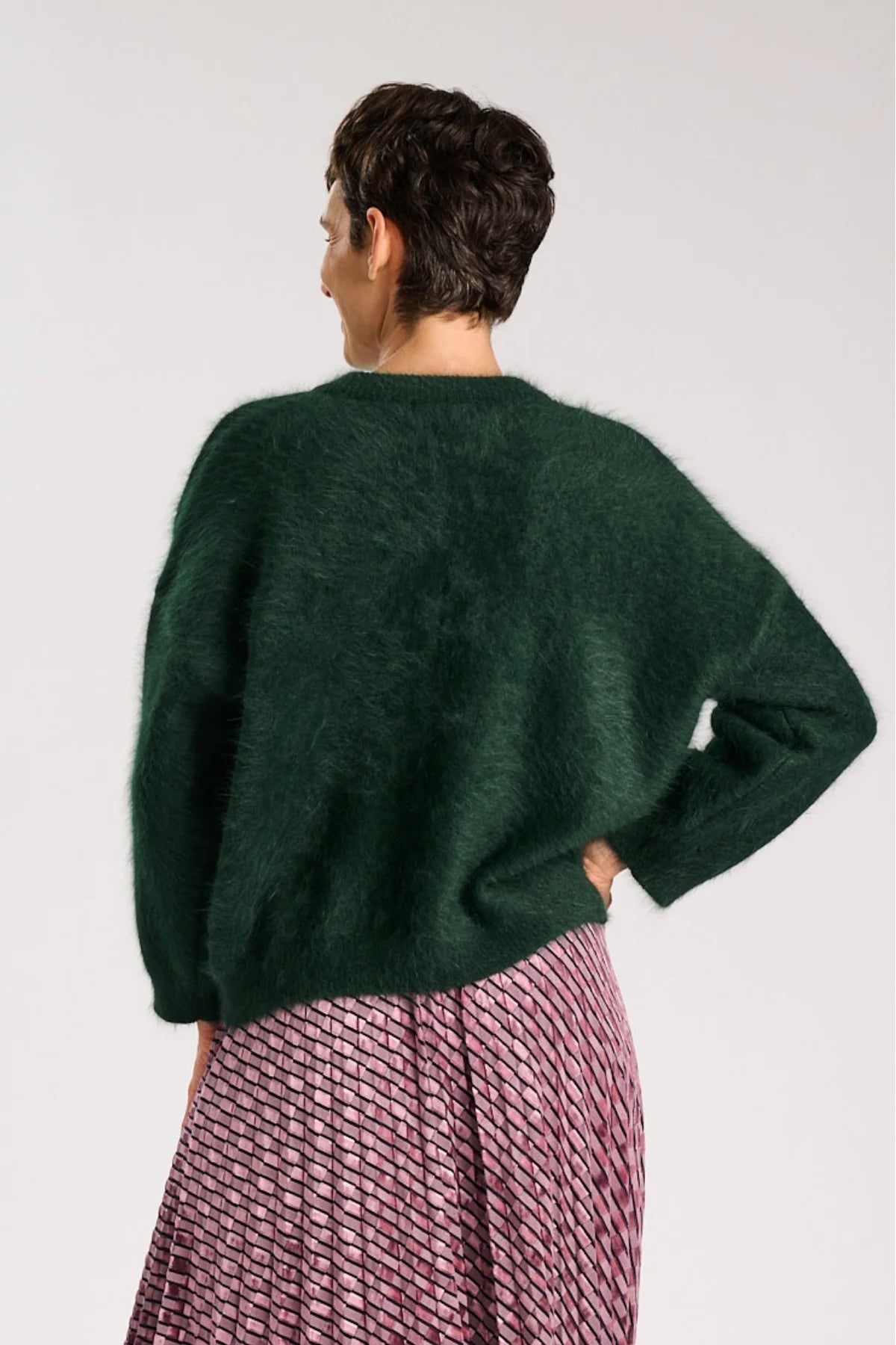 Olga De Polga Geneva Knit Sweater Dark Green Premium Angora