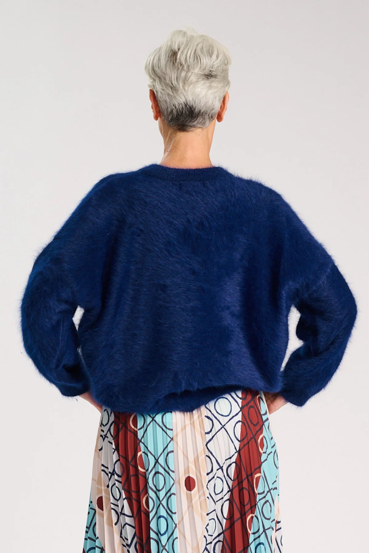 Olga De Polga Geneva Knit Sweater Indigo Premium Angora
