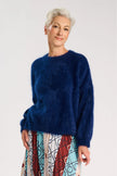 Olga De Polga Geneva Knit Sweater Indigo Premium Angora