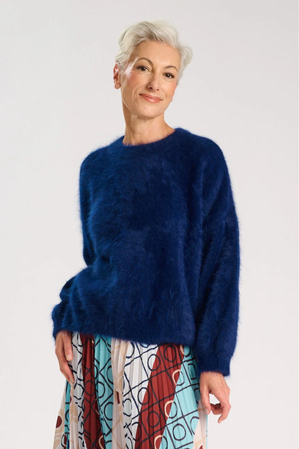 Olga De Polga Geneva Knit Sweater Indigo Premium Angora