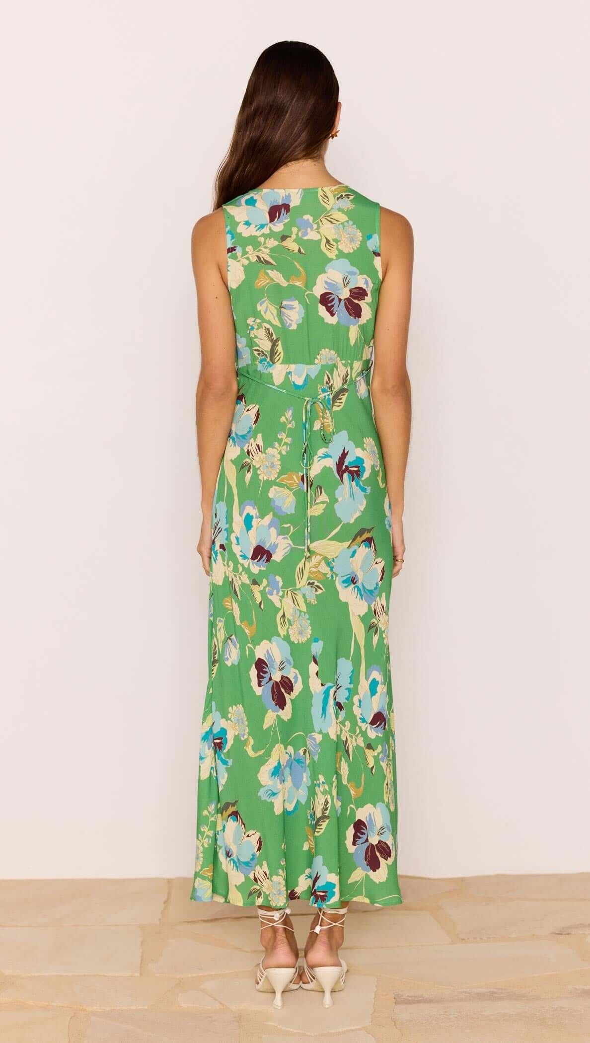 MINKPINK Zoe Bias Midi Dress Green Floral