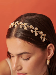 Angels Whisper Fairy Leaf Crystal Statement Headband