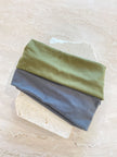 Angels Whisper Soft Elastic Headband Set Green & Grey