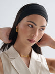 Angels Whisper Solid Basic Ribbed Headband Black