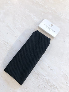 Angels Whisper Solid Basic Ribbed Headband Black