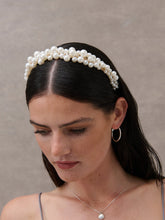 Load image into Gallery viewer, Angels Whisper Blair Pearl Statement Headband White
