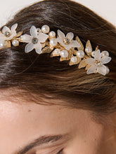 Load image into Gallery viewer, Angels Whisper Petal Floral Statement Headband Gold

