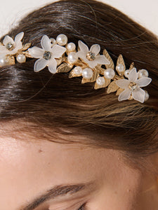Angels Whisper Petal Floral Statement Headband Gold