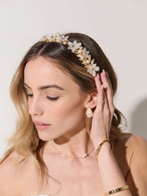 Load image into Gallery viewer, Angels Whisper Petal Floral Statement Headband Gold
