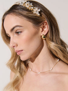 Angels Whisper Petal Floral Statement Headband Gold