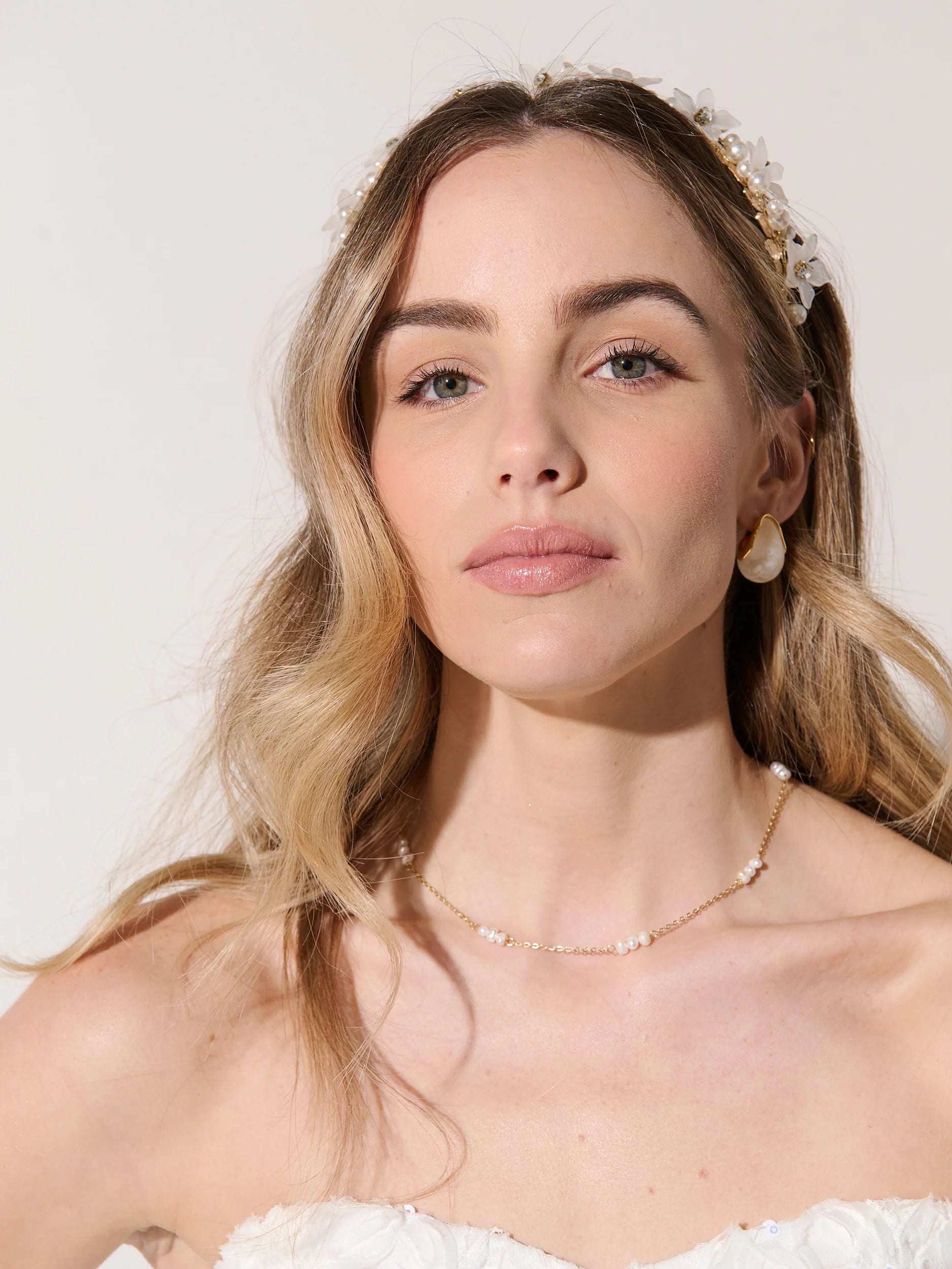 Angels Whisper Petal Floral Statement Headband Gold