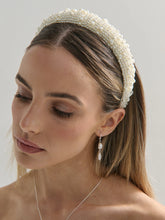 Load image into Gallery viewer, Angels Whisper Pia Faux Pearl Statement Headband White

