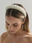 Angels Whisper Pia Faux Pearl Statement Headband White