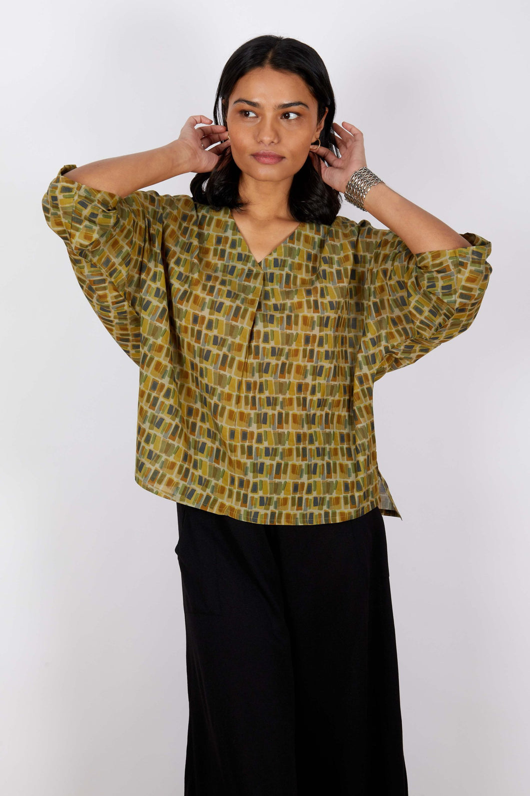 JJ Sisters HH31 Geo Top Mustard