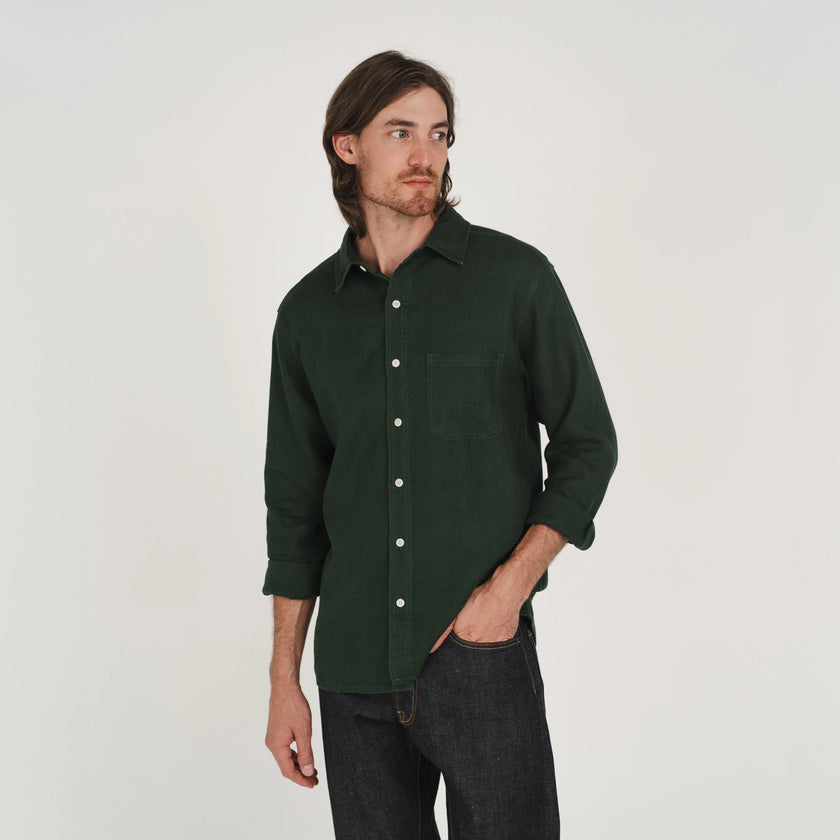 Hemp Clothing Australia Heritage Shirt Army Green