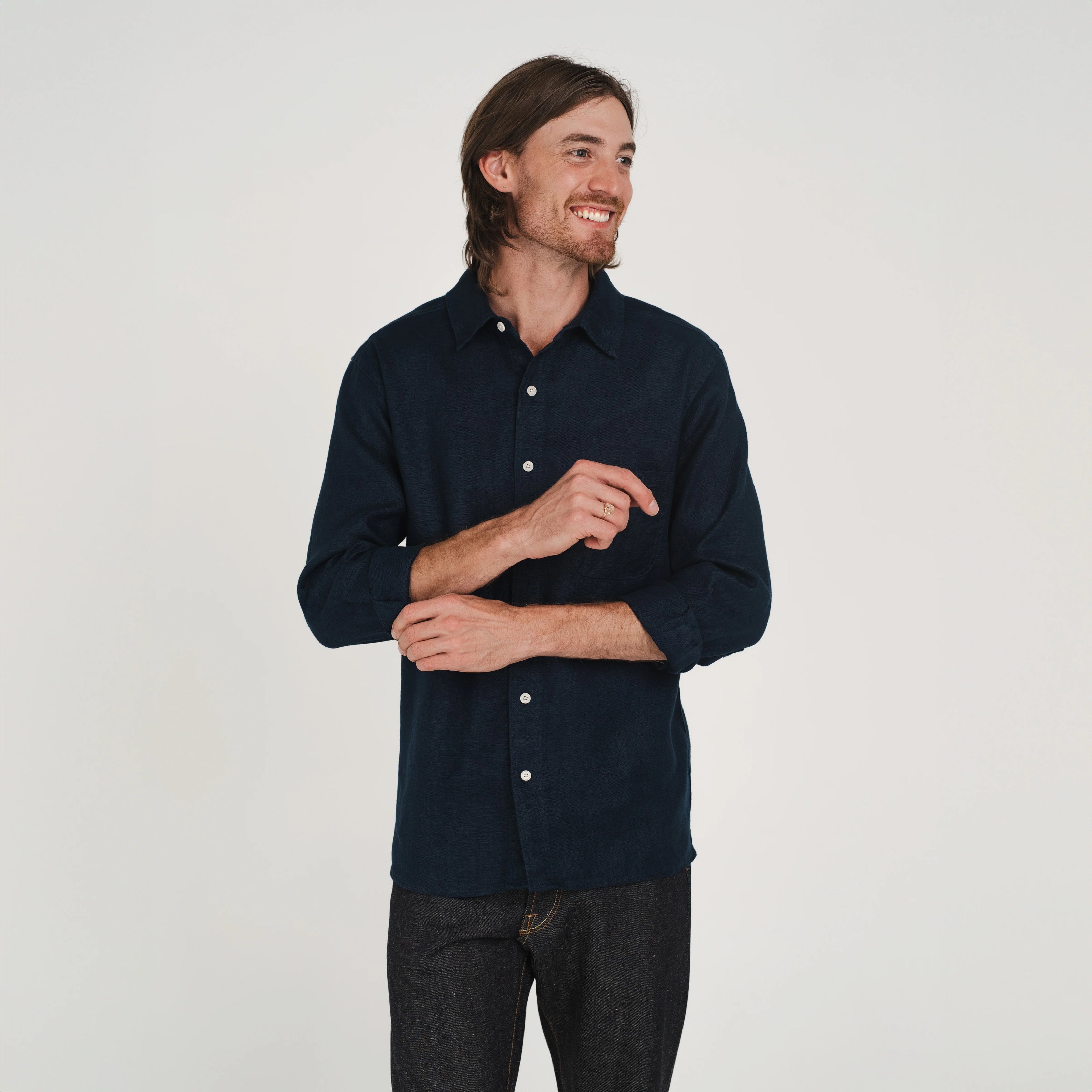 Hemp Clothing Australia Heritage Shirt Navy