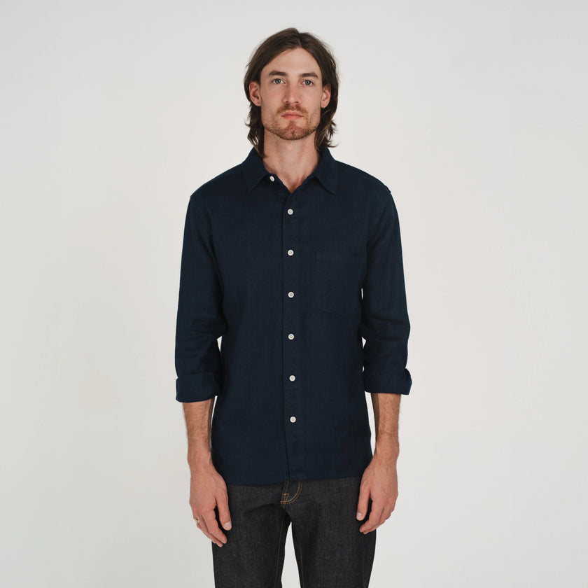 Hemp Clothing Australia Heritage Shirt Navy