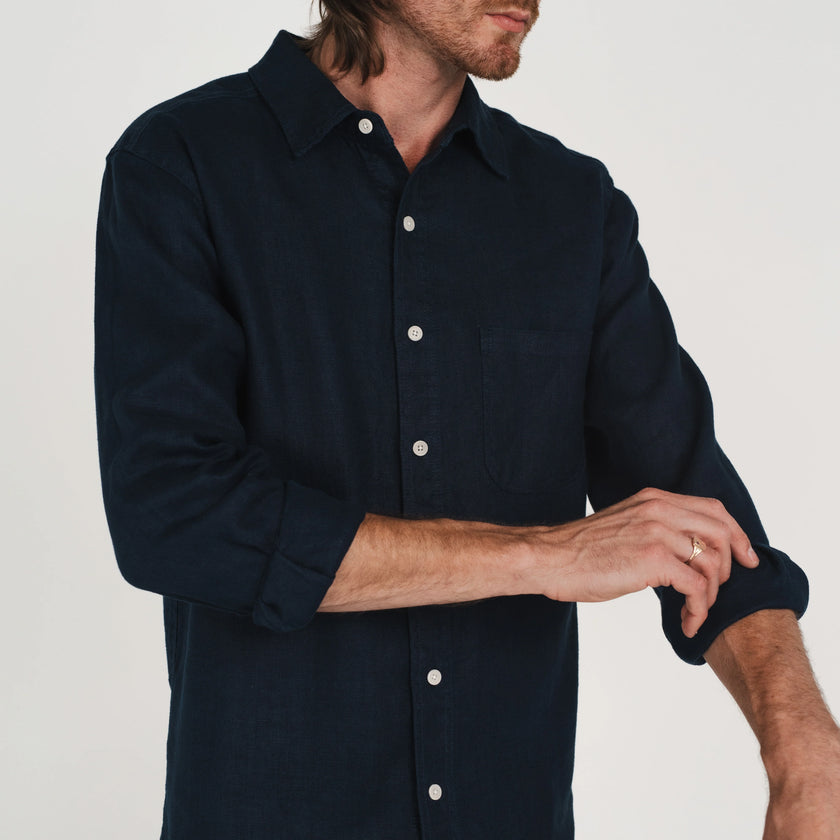 Hemp Clothing Australia Heritage Shirt Navy