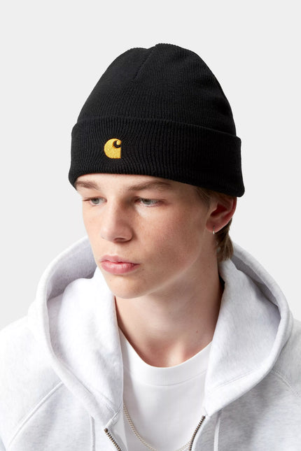 Carhartt WIP Chase Beanie Black / Gold