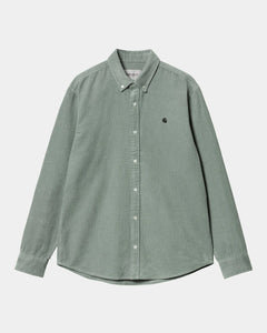 Carhartt WIP L/S Madison Cord Shirt Glassy Teal/Black