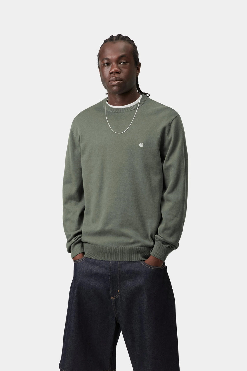 Carhartt WIP Madison Sweater Velvet Green / White