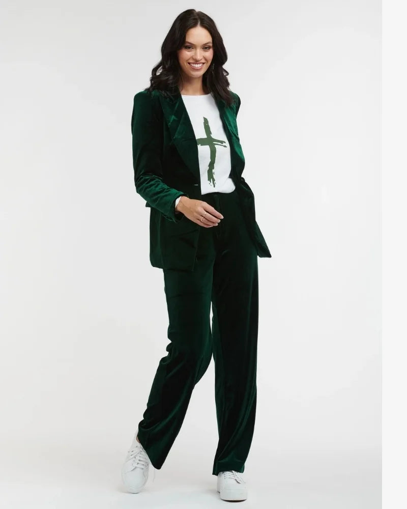 Italian Star Jets Velvet Jacket Bottle Green