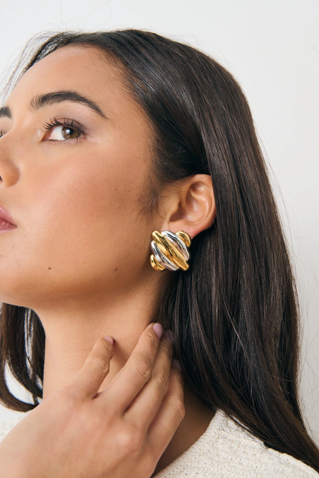 Lustre & Sage Basic Croffle Statement Earrings