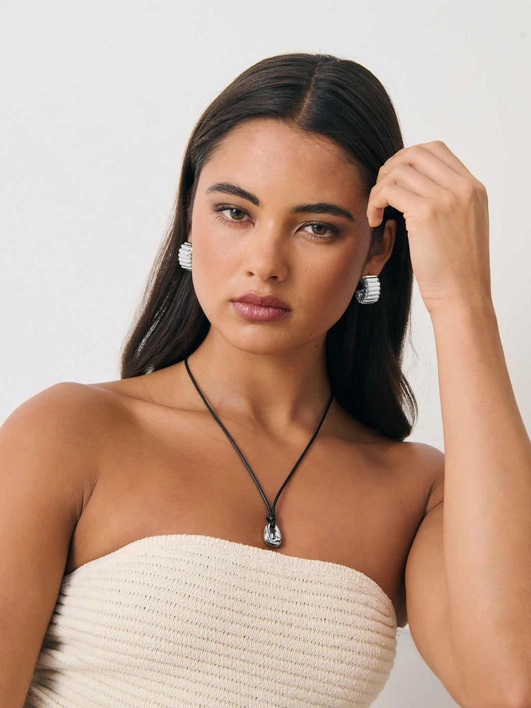 Lustre & Sage Indira Silver Plated Earrings