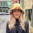 Cinnamon Creations Faux Fur Bucket Hat Ivory/Yellow