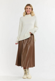 365 Days Updated Dakota PU Skirt Tan