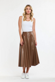 365 Days Updated Dakota PU Skirt Tan